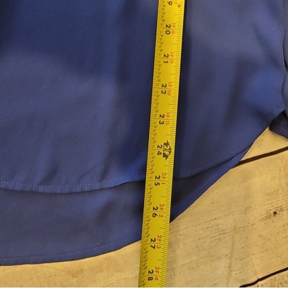 J. Crew Royal Blue Tassel Trim Long Sleeve Tunic Polyester Blouse Top Size 2 - Picture 11 of 11